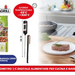 TERMOMETRO 1/C DIGITALE ALIMENTARE PER CUCINA E BARBECUE