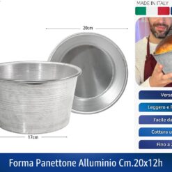 FORMA PANETTONE ALLUMINIO CM.20X12h