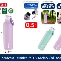 BORRACCIA TERMICA LT.0,5 ACCIAO COL. ASS.