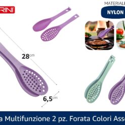PINZA MULTIFUNZIONE 2 PZ. FORATA ADESIVO COLORI ASSORTITI