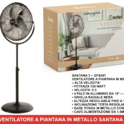 VENTILATORE A PIANTANA IN METALLO SANTANA