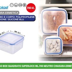 FRIGO BOX QUADRATO SUPERLOCK ML.700 NEUTRO CHIUSURA ERMETICA