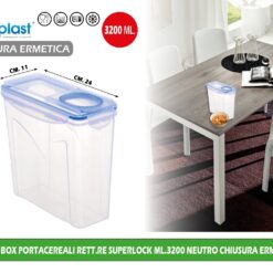 FRIGO BOX PORTACEREALI RETT.RE SUPERLOCK ML.3200 NEUTRO CHIUSURA ERMETICA