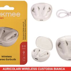 AURICOLARI WIRELESS CUSTODIA BIANCA