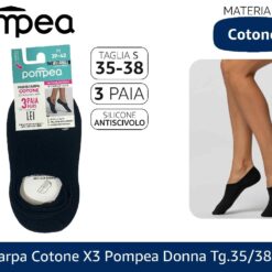 PARISCARPA COTONE X3 POMPEA DONNA TG.35/38 NERO