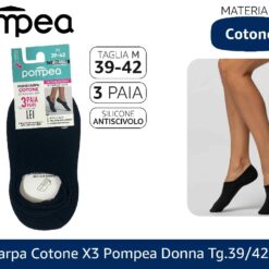 PARISCARPA COTONE X3 POMPEA DONNA TG.39/42 NERO