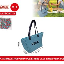 BORSA TERMICA SHOPPER IN POLIESTERE LT.25 LINEA VERA COL. ASS.