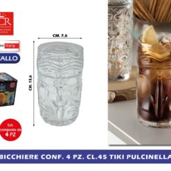 BICCHIERE CONF. 4 PZ. CL.45 TIKI PULCINELLA