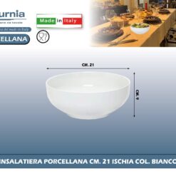 INSALATIERA PORCELLANA CM.21 ISCHIA COL. BIANCO