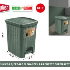 PATTUMIERA C/PEDALE ELEGANCE LT.20 FOREST GREEN RECYCLED