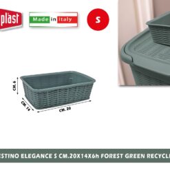 CESTINO ELEGANCE S CM.20X14X6h FOREST GREEN RECYCLED