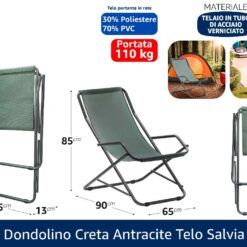 DONDOLINO CRETA ANTRACITE TELO SALVIA