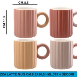 TAZZA LATTE MUG NBC CM.8,5X10,5h ML.375 4 COLORI