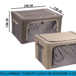 SCATOLA ARMADI TESSUTO LOAN CM.50X40X28h 2 COLORI