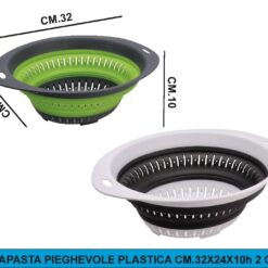 SCOLAPASTA PIEGHEVOLE PLASTICA CM.32X24X10h 2 COL.