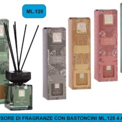 DIFFUSORE FRAGRANZE CON BASTONC. ML.125 4 FRAGRANZE