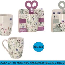 TAZZA LATTE MUG NBC CM.8X10,5h ML.330 2 DECORI