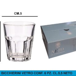 BICCHIERINI VETRO CONF.6 PZ. CL.5,5 NETO