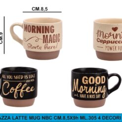 TAZZA LATTE MUG NBC CM.8,5X9h ML.305 4 COLORI