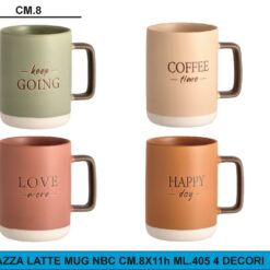 TAZZA LATTE MUG NBC CM.8x11h ML.405 4 COLORI