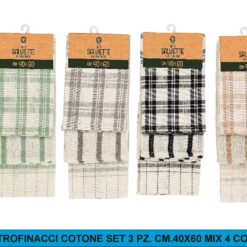 STROFINACCI COTONE SET 3 PZ. CM.40X60 MIX 4 COLORI