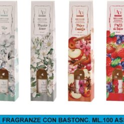 DIFFUSORE FRAGRANZE CON BASTONC. ML.100 ASS. 6 FRAGR.