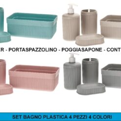 SET BAGNO 4 PZ. PLASTICA 4 COL. ASS.