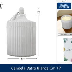 CANDELA VETRO BIANCA CM.17