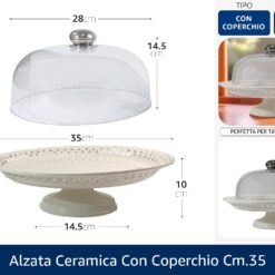 ALZATA CERAMICA CON COPERCHIO CM.35