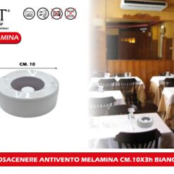 POSACENERE ANTIVENTO MELAMINA CM.10X3h BIANCO