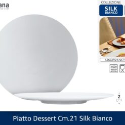 PIATTO DESSERT CM.21 SILK BIANCO