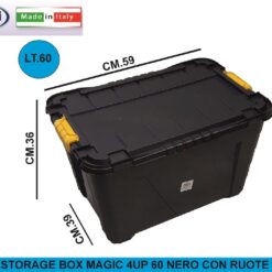 STORAGE CONTENITORE BOX MAGIC 4UP LT.60 CM.60X39X36h NERO CON RUOTE