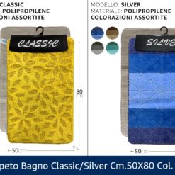 TAPPETO BAGNO CLASSIC/SILVER CM.50X80 COL. ASS.