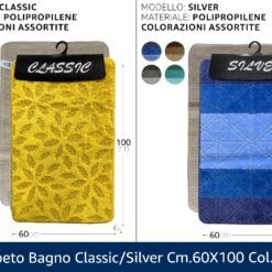 TAPPETO BAGNO CLASSIC/SILVER CM.60X100 COL. ASS.