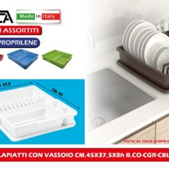SCOLAPIATTI CON VASSOIO CM.45X37,5X8h B.CO-CGR-CBL-CRD