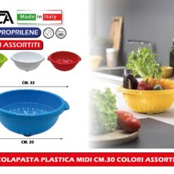 SCOLAPASTA PLASTICA MIDI CM.30 COLORI ASSORTITI