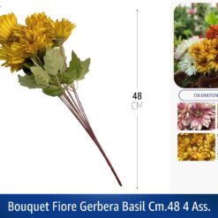 BOUQUET FIORE GERBERA BASIL CM.48 4 ASS.