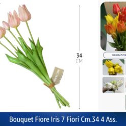 BOUQUET TULIPANI ELEGANCE 5 FIORI CM.45 5 COLORI