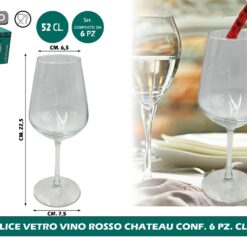 CALICE VETRO VINO ROSSO CHATEAU CONF. 6 PZ. CL.52