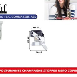 TAPPO SPUMANTE CHAMPAGNE STOPPER NERO COPRENTE
