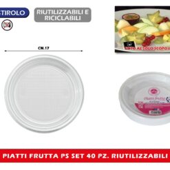 PIATTI FRUTTA PS SET 50 PZ. RIUTILIZZABILI