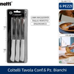 COLTELLI TAVOLA CONF.6 PZ. BIANCHI