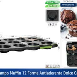 STAMPO MUFFIN 12 FORME ANTIADERENTE DOLCE CASA