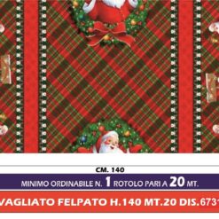 TOVAGLIATO FELPATO H.140 MT.20 DIS. FLORA NATALE DIS.6731A