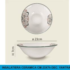 INSALATIERA CERAMICA CM.23X6,5h DEC. YANTRA