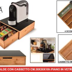 PORTACIALDE CON CASSETTO CM.30X30X10h