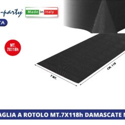 TOVAGLIA A ROTOLO MT.7X118h DAMASCATE NERO