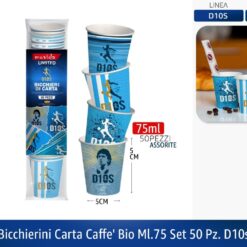 BICCHIERINI CARTA CAFFE' BIO ML.75 SET 50 PZ. D10S