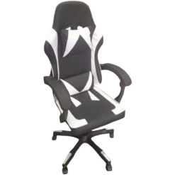 Sedia Gaming Basculante Nero Bianco con Braccioli e Ruote Poltrona PC Ufficio