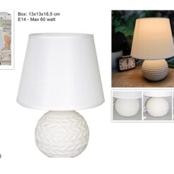 LAMPADA DA TAVOLO BOMBATO BIANCA 3 ASS.